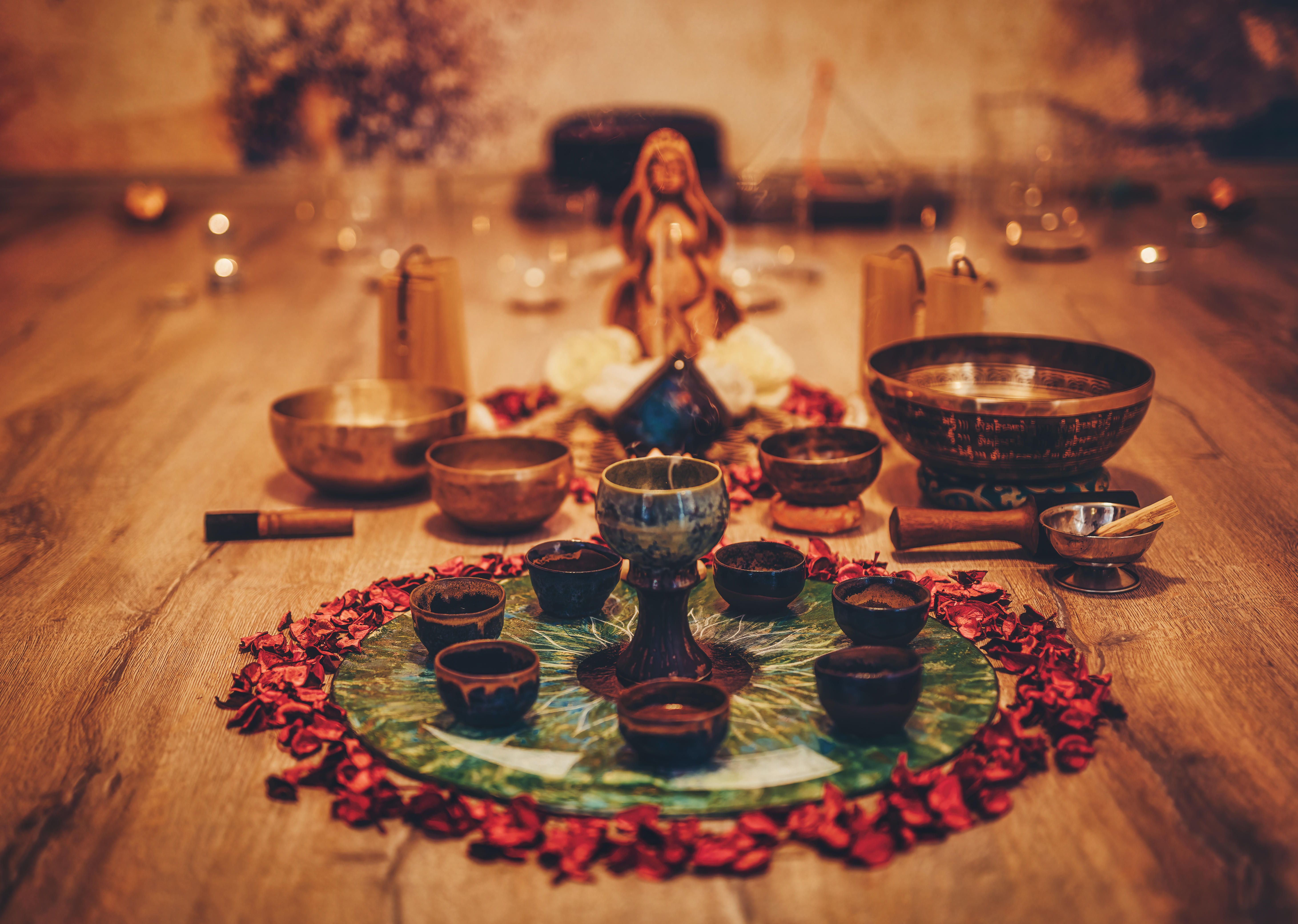 Sacred medicine ceremony setup